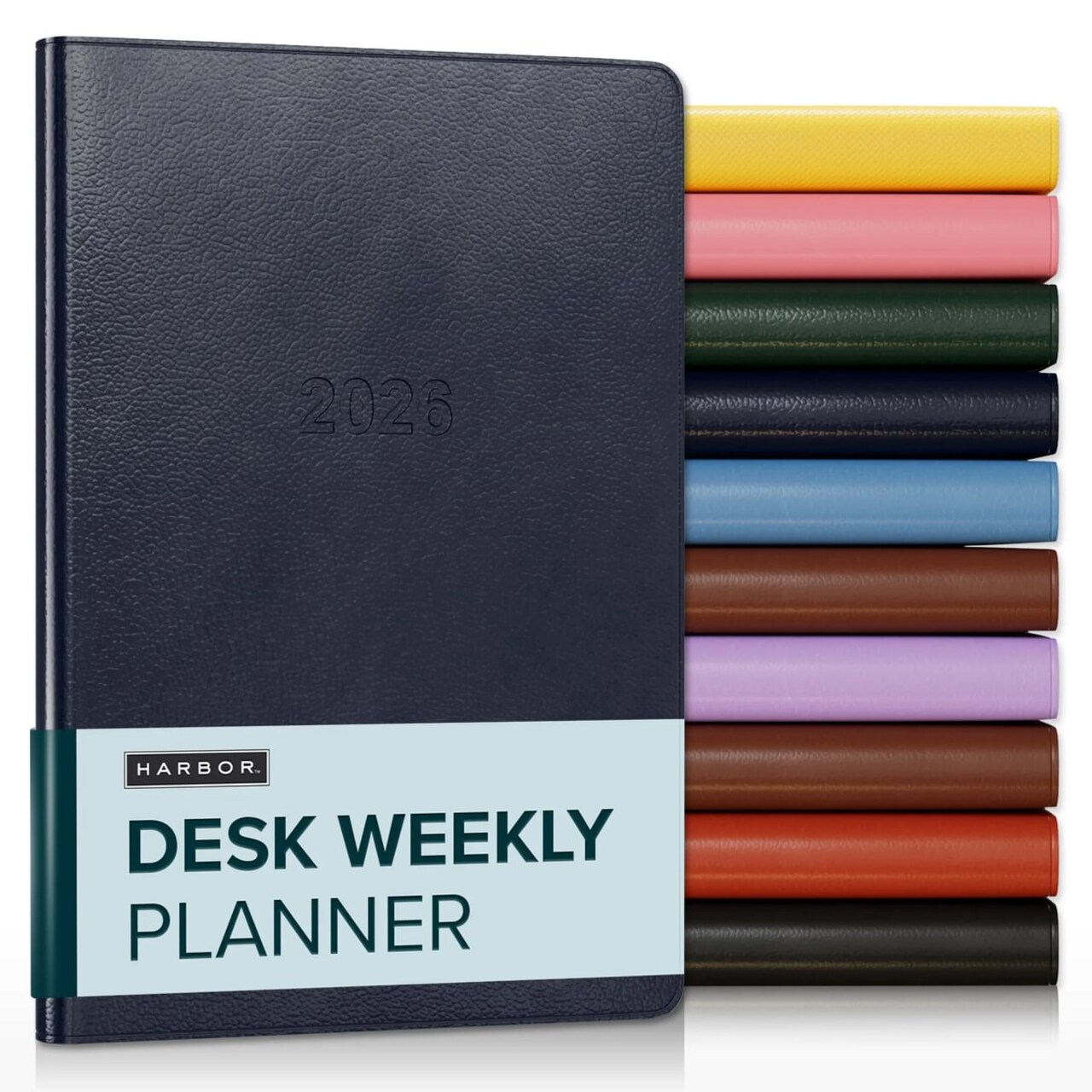 Harbor Desk Weekly Planner 2026 - Calendar Planner and Notebook, Durable Faux Leather, 192 Pages, Softcover & Book Bound - 8 x 5.5 "